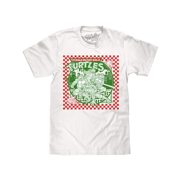 Tee Luv Men's Faded Teenage Mutant Ninja Turtles Pizza Shirt (L)