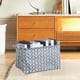 thumbnail image 4 of Grandes cuadrados Caja de almacenamiento de telas Cesta plegable de ropa sucia con asas 38x26x23cm | Cesta organizadora transpirable para juguetes Ropa Estanterías Armarios Negro Gris Blanco, 4 of 6