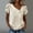 Beige, variant on Women's Summer Faux Linen Double Wrinkle Pullover Top, Solid Color Petal Sleeve Button Casual Blouse Black S