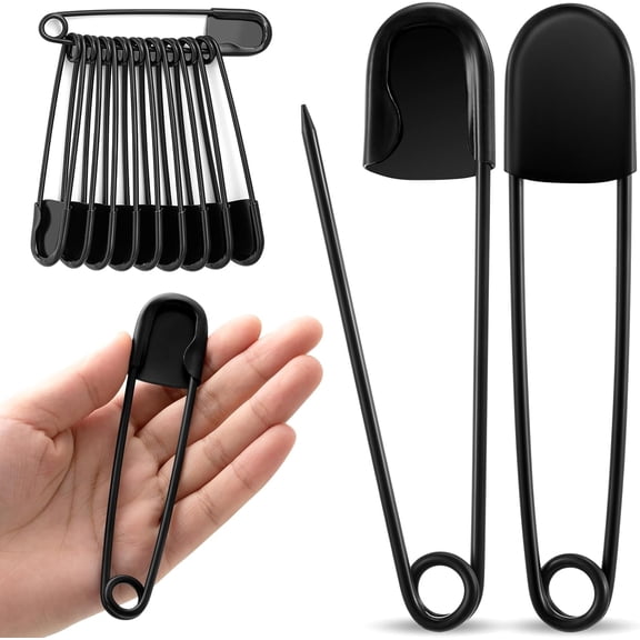 10 Pcs Large Safety Pins 5 Inch Jumbo Stainless Steel Safety Pins Heavy Duty Huge for Strong Laundry Upholstery Sewing Quilting Key Rings Craft Outdoor (Silver)