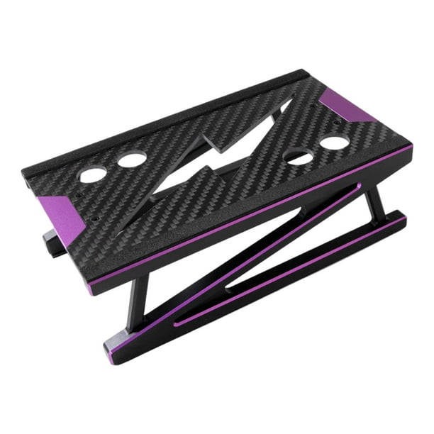 Soporte de trabajo de aleación de aluminio para coche RC, soporte de exhibición, accesorios para carretera, turismo y drift. Púrpura
