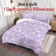 thumbnail image 3 of ZIATUBLES Lavender Daisy Print Twin Size Duvet Cover Set, 3 Pieces Soft Cozy Bedding, 1 Duvet Cover & 2 Pillowcases, Easy Care Lightweight Bedding for All Season, Chic Modern Decor, 3 of 8