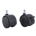 thumbnail image 1 of Set of 2 nylon swivel castors M8 threaded nuts black, 1 of 3