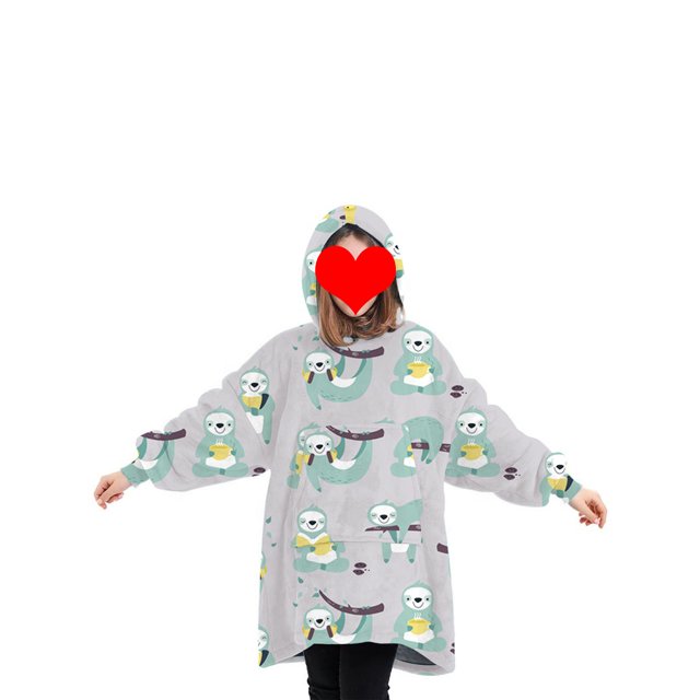 Fortune Matching Family Wearable Blanket Oversized Hoodies Pullover Christmas Pajama