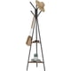 thumbnail image 1 of VASAGLE Perchero de Pie, Perchero para Abrigos, con 2 Estantes, para Ropa, Sombrero, Bolsa, Estilo Industrial, Negro y Marrón Avellana RCR016B01, 1 of 7