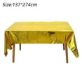 thumbnail image 2 of Mantel de fiesta de aluminio de 3 piezas, mantel impermeable de plástico brillante para fiesta de compromiso de boda, 54X108 pulgadas, 2 of 5