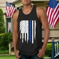 thumbnail image 5 of kpoplk Mens 4th of July Tank Tops 1776 Shirt Men's American Flag T-Shirt Patriotic Sleeveless Men's Gym Workout Graphic USA Flag Top(Black,XL), 5 of 6