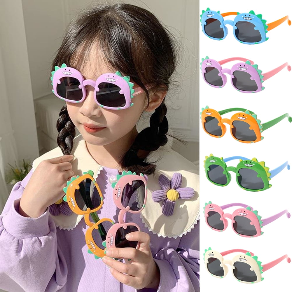 Zruodwans Kids Sunglasses Girls Boys Cute Cartoon Dinosaur Shaped Party