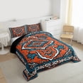 thumbnail image 3 of Homewish Orange Blue Bedding Comforter Set,Boho Print Twin Comforter Sets,Retro Abstract Art Bedding Set For Adults,Microfiber Bedroom Decor Reversible,2pcs, 3 of 8