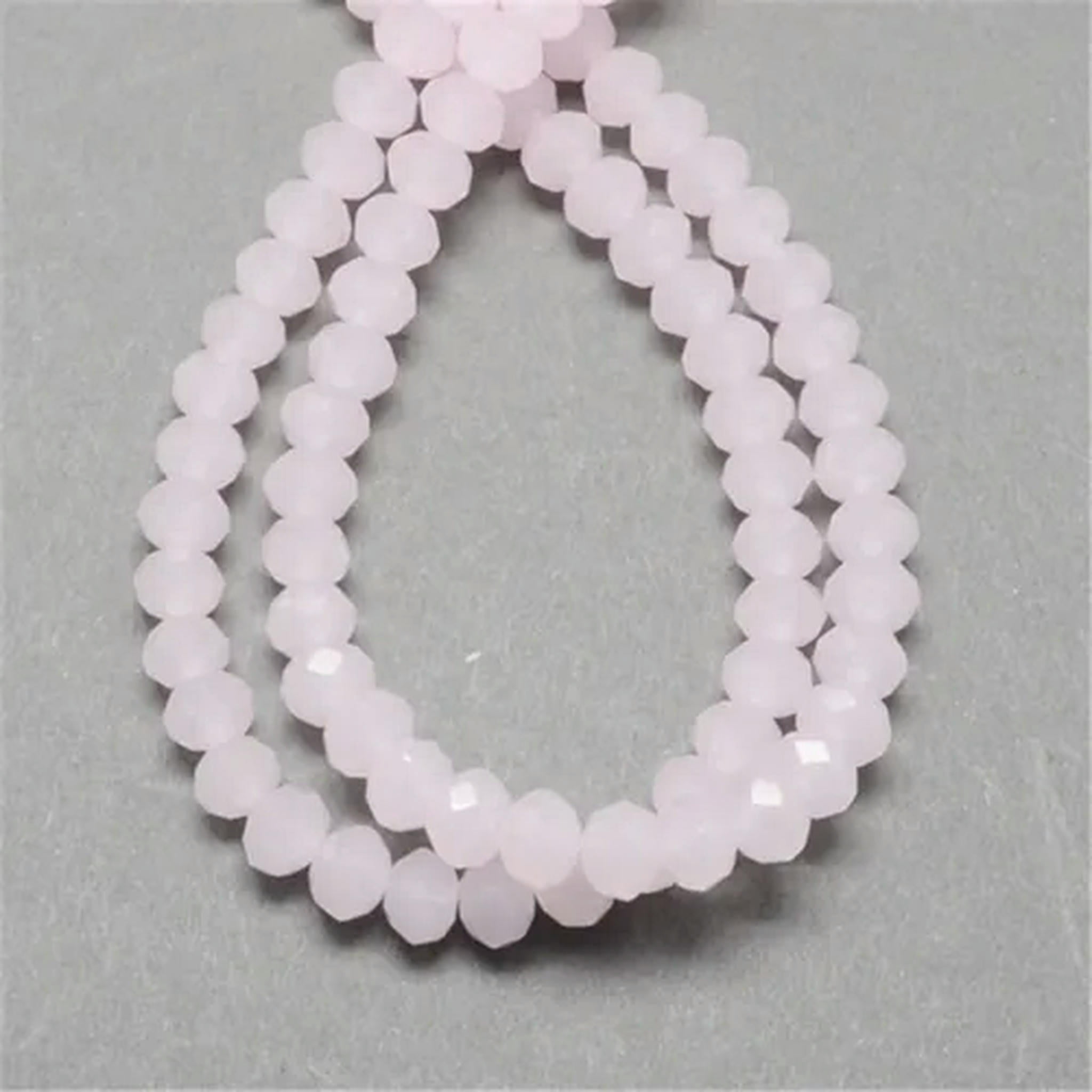 U8MO 10Strds Crystal Glass Beads Rondelle Faceted Tiny Loose Bead Beading Craft 6x4mm-Pink