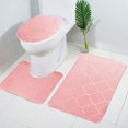 thumbnail image 6 of 3 Piece Bathroom Rug Set - Absorbent Memory Foam Bath Mat, Contour Toilet Mat, and Lid Cover - Non-Slip and Machine Washable ( Pink ), 6 of 8