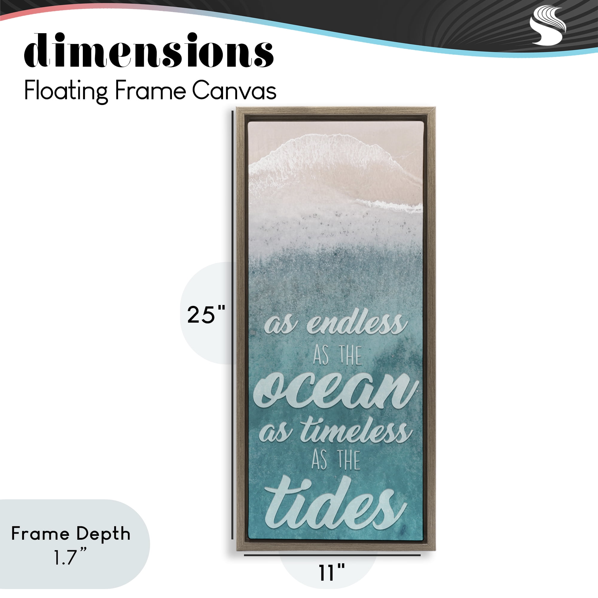 Stupell Industries Endless Ocean Timeless Tides Brown Framed Floater Canvas Wall Art, design by Marcus Prime