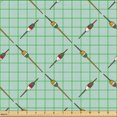 thumbnail image 2 of Ambesonne Fishing Fabric by the Yard Upholstery, Fishing Floats Hobbies Art, 5 Yards, Almond Green Multicolor, 2 of 5