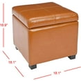 thumbnail image 5 of Safavieh Elizabeth Pouf de Rangement en Cuir de Hêtre en Selle, 5 of 5