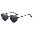 thumbnail image 1 of Gafas de sol TANGJMXG con forma de corazón para mujer marco de metal polarizado negro/lente negro, 1 of 5