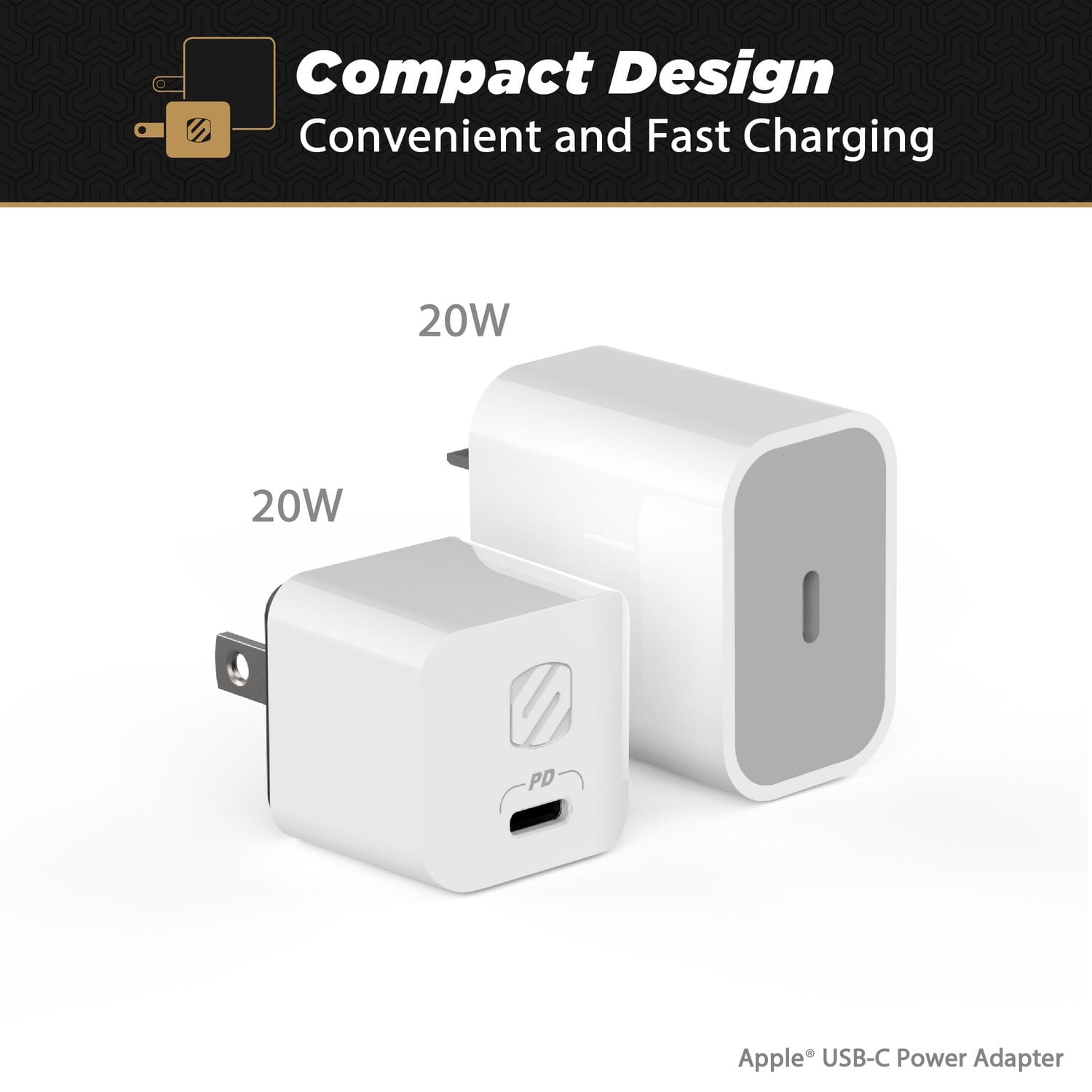 Scosche HPDC20WT-SP chargeur rapide USB-C Mini Cube PowerVolt 20 watts - blanc