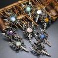 thumbnail image 7 of EOEMY Crystal Double Dragon Sword Wing Necklace Pendant & Chain Amulet Gifts Viking-Labradorite-1Pc (Random Pick), 7 of 7