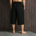 thumbnail image 5 of ZVNAΖH Mens Below Knee 3/4 Pant Embroidery Loose Casual Pocket Drawstring Elastic-Waist Capris, 5 of 7