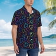 thumbnail image 5 of Goofa Colored Hearts Hawaiian Shirt for Men, Unisex Summer Beach Casual Short Sleeve Button Down Shirts,Aloha Tropical Floral print shirt-3X-Large, 5 of 9