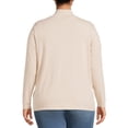 thumbnail image 3 of Terra & Sky Women's Plus Size Mock Neck T-Shirt, 2-Pack, 3 of 6