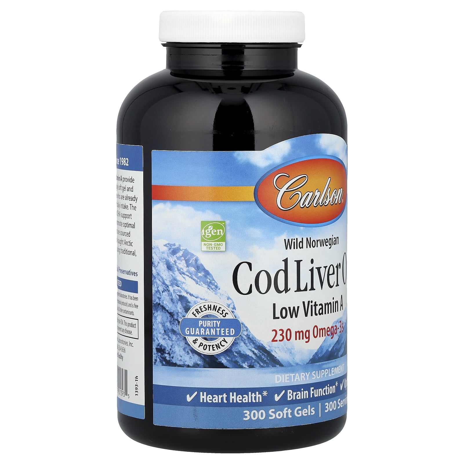 Carlson Cod Liver Oil with Low Vitamin A  - 300 Softgels