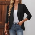 thumbnail image 2 of Admvng Womens Cardigan Waterfall Open Front Short Sleeve Pocket Irregular Hem Lightweight Summer Office Cover Up Shrug, 2 of 9