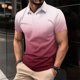thumbnail image 5 of Camisas de Manga Larga para Hombres Impresos Girar Hacia Abajo Botones de Cuello Lateral Dividido, Casual Blusa de Manga Corta, 5 of 6