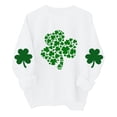 thumbnail image 5 of Soyumi St Patrick’S Day Sweatshirt, Womens Clover Printed Hoodie Shamrock Pullover Irish Theme Casual Long Sleeve Loose Fit Tops Saint Patricks Day Gift Festival Outfit, White, 5 of 6