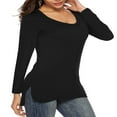 thumbnail image 2 of CHOK Hauts à Manches Courtes pour Femmes Été Col Rond Mignon Chemises Unies Blanches G, 2 of 6