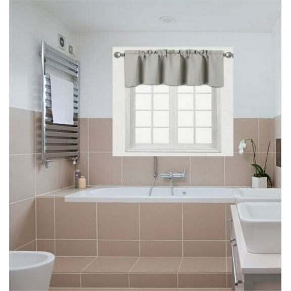 TVLO white blackout thermal valance for short window curtain with rod pocket for kitchen bathroom home decor 54" x 18" inch 1 valance