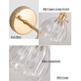 thumbnail image 7 of FSLiving Customizable Clear Grass Wall Sconces with Plug-in Cord Bedside Reading Light E26 Golden Base with Rotation Switch Industrial Wall lamp Fixture for Hallway Kitchen Island Bathroom Lighting, 7 of 7