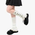 thumbnail image 4 of Leg Warmers Kawaii Leg Warmers Y2K Harajuku Leg Warmers for Girls Women Gyaru Cute Leg Warmers Goth Lolita Accessories,White, 4 of 5