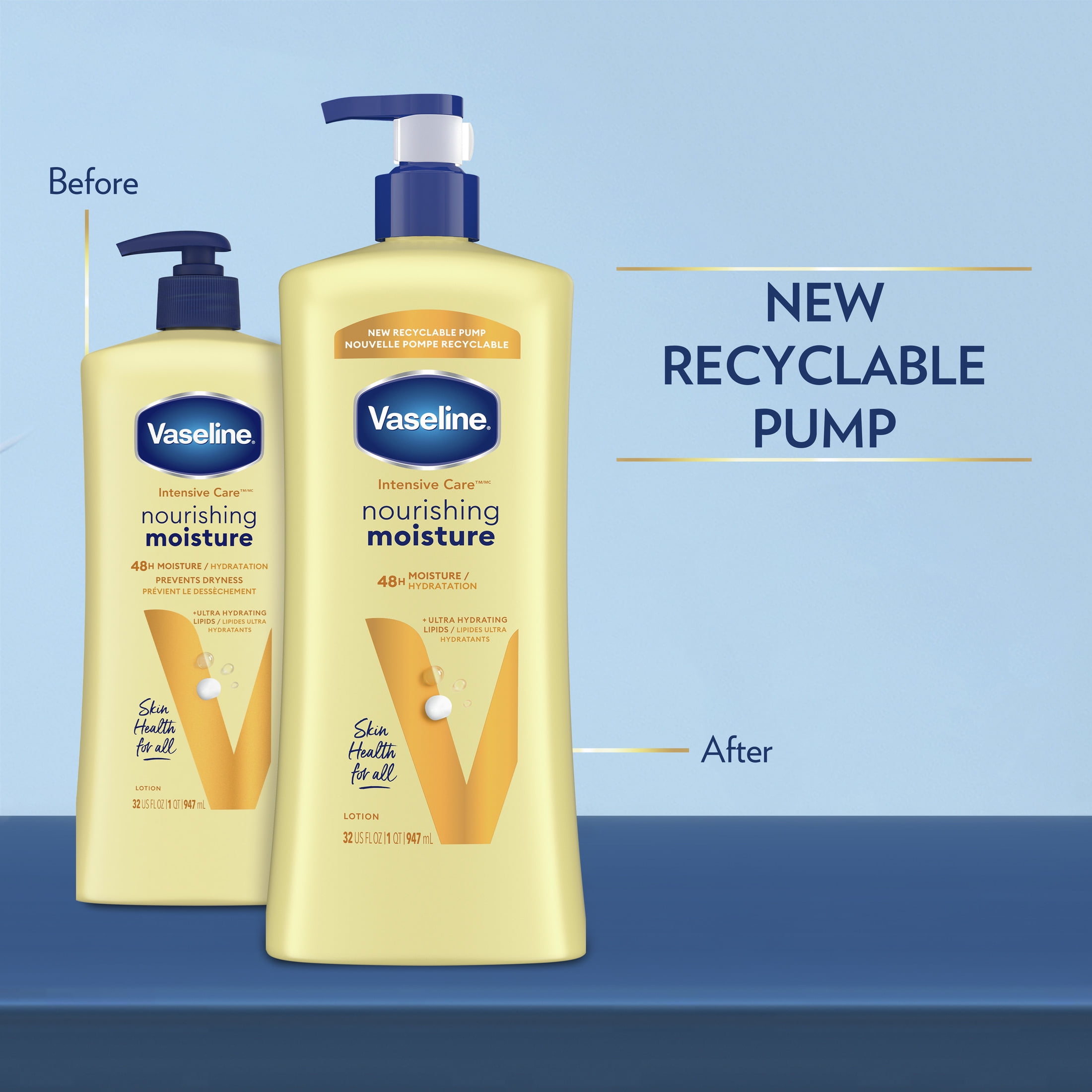 Vaseline Intensive Care Nourishing Moisture Body Lotion for Dry Skin, Lotion Made with Ultra-Hydrating Lipids + Pure Oat Extract for Nourished, Healthy-Looking Skin, 32 fl oz