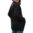 thumbnail image 4 of Mengpipi Women's Cardigan Sweater Loose Long Sleeve Open Front Knit Coat with Pockets, Black-L(12-14), 4 of 7