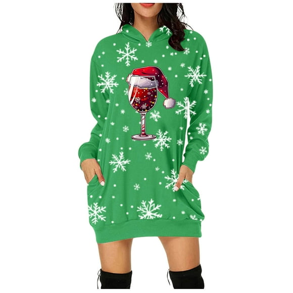 TJAZFJPA Black Slip Dress Christmas Print Long Sweatshirt for Women Casual and Comfortable Holiday Top Stylish and Cozy Pullover for Winter Season Womens Dress White Maxi Dress
