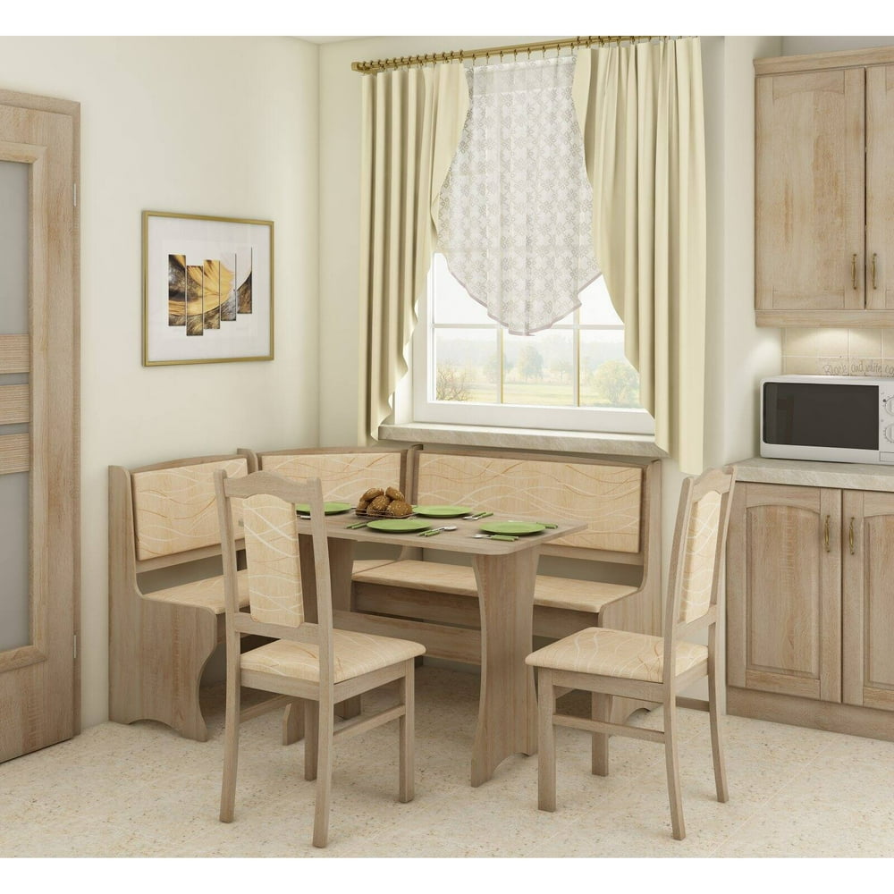 Furniture.Agency Splat Back 4 Piece Breakfast Nook Dining Set - Walmart