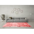 thumbnail image 3 of Ahgly Company Machine Washable Indoor Square Abstract Red Modern Area Rugs, 4' Square, 3 of 4