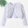 thumbnail image 6 of UACY Girls Long Sleeve Knit Shrug Cardigan, Open Front Bolero Sweater with Button Closure for Toddler and Kids, 6 of 8