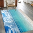 thumbnail image 3 of Ocean Blue Area Rug 3x5 FT, Non Slip Entryway Bedside Carpet, Beach Nature Coast Sea Shore Sky Seawater Washable Soft Floor Carpet Indoor Mat Non-Shedding Throw Rug for Dorm Kitchen Home Office, 3 of 9