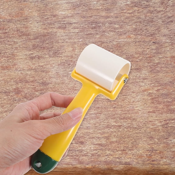 FOMIYES 4-Pack Yellow Seam Roller for Wallpaper Installation with Plastic Handle and Pressure Wheel Tool