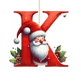 thumbnail image 2 of Christmas Decorations Christmas 26 Letters Ornaments Alphabet Letters Xmas Pendant Santa Claus Ornament with Red Hat Christmas Tree Ornaments Acrylic Hanging DIY Craft Home Party Decor Gift, 2 of 5