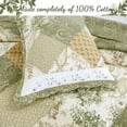 thumbnail image 6 of Cozy Line Grace Sage Real Floral Patchwork 100% Cotton Quilt Set, Twin Set, 6 of 6