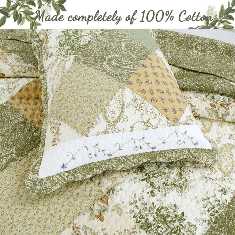 Shops Vintage Star Quilt Sage Green Cottage