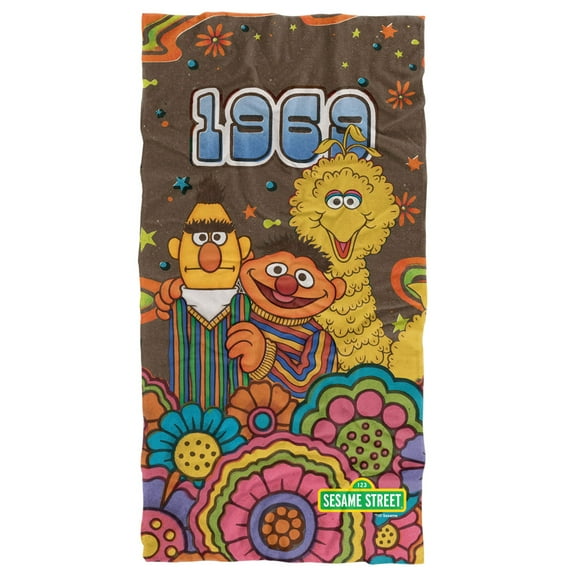Sesame Street Psychedelic 69 Officially Licensed Beach Towel 30' X 60'