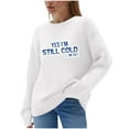 thumbnail image 2 of AUNVITO Womens Round Neck Sweaters Casual Loose Long Sleeve Pullover Cozy Fall Winter Outfits, 2 of 6