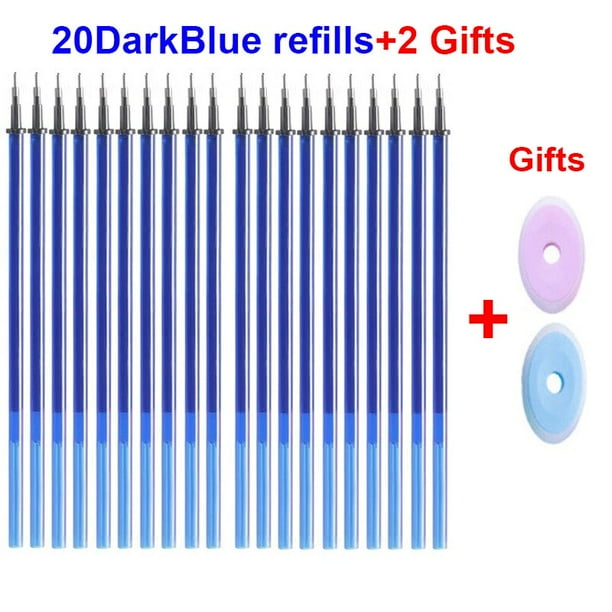 Juego de bolígrafos de Gel borrables Kawaii, Set de 20 y 2 unidades de tinta de Gel para escritura suave de 0,5mm, color azul, negro y rojo, material de papelería para escuela y oficina
