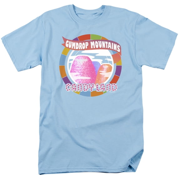 Candy Land Gumdrop Mountains S/S Adult 18/1 T-Shirt Light Blue
