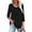 Black, variant on Ronuti 3/4 Length Sleeve Womens Tops Crew Neck Pleated Blouses For Women Dressy Casual Tunic Shirts