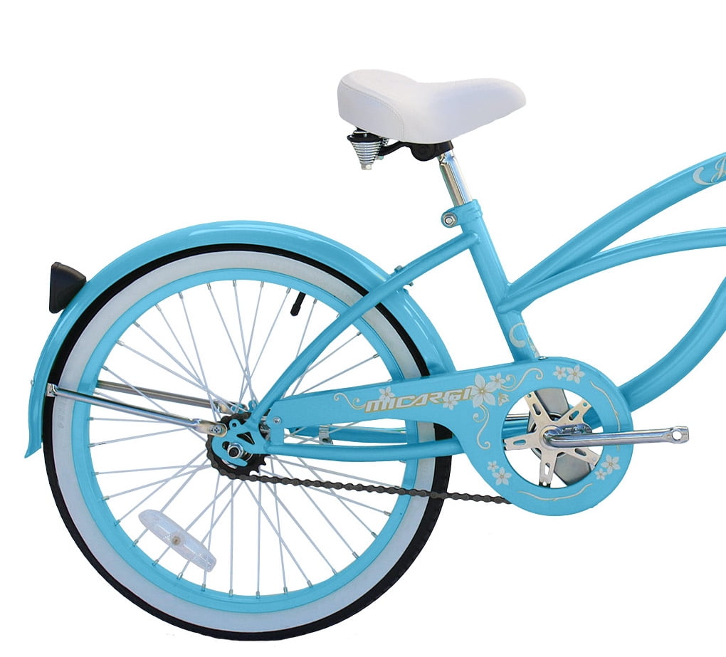 Wonder Wheels 20" Beach Cruiser Single Speed Bicycle, Bike, Baby Blue Rims - Baby Blue