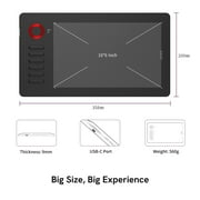 VEIKK A15 Pro Graphics Drawing Tablet 10x6 inch,12 Shortcut Keys,1 Quick Dial,for Windows,Mac,Linux
